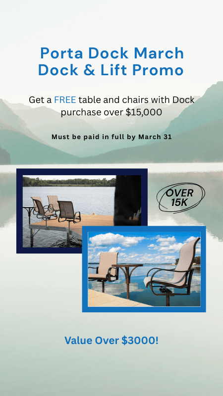 Fall Dock Promo, Get a free table and chairs with Dick Purchase over $15,000