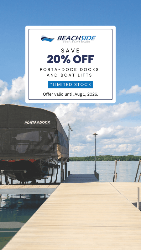 20% off Porta Dock boat lift and boat dock sale