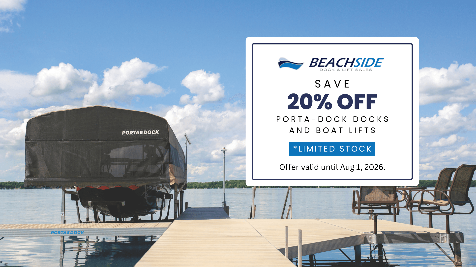 20% off Porta-Dock Boat Dock and Boat Lift Sale